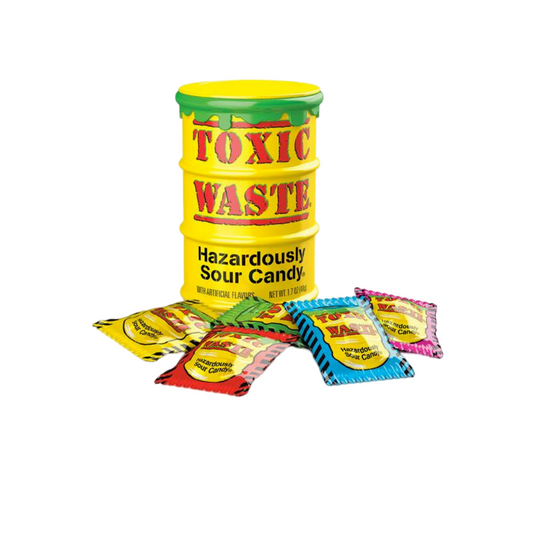 Toxic Waste Yellow Sour Candy Drum