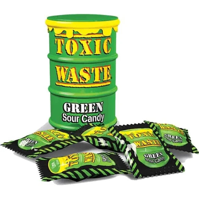 Toxic Waste Green Sour Candy Drum